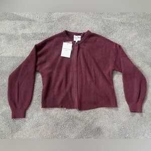 NWT Willow & Wind Fuzzy Cozy Deep Burgundy Cardigan Dark Academia Cottagecore